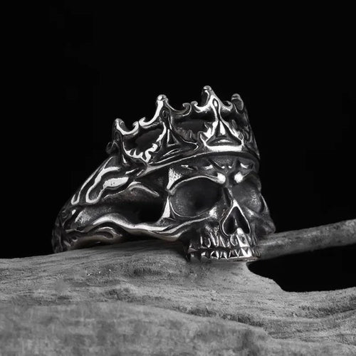 Anello Testa di Moro Acciaio con corona