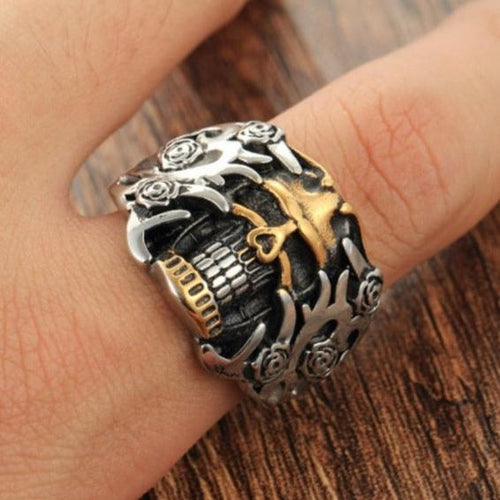 Anello Testa di Morto Argento & Oro