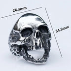 Bague tête de mort style gothique 