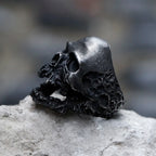 Bague tête de mort style gothique noir