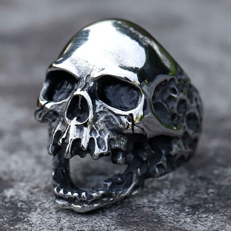 Bague tête de mort style gothique argent