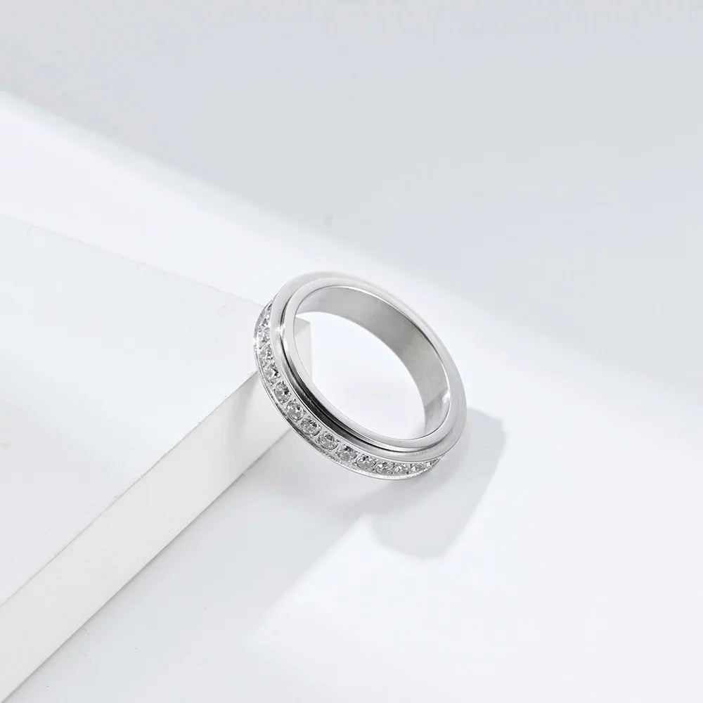 Draaibare Anti-Stress Ring met Zirkonia 