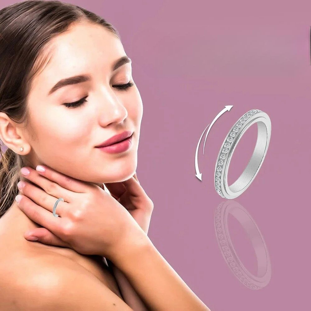 Draaibare Anti-Stress Ring met Zirkonia 