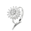 Zonnebloem Anti-Stress Ring zilver