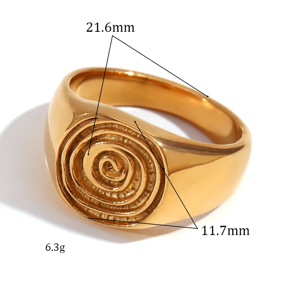 Siegelring mit eingraviertem Spiralmotiv