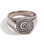 Siegelring mit eingraviertem Spiralmotiv Silber