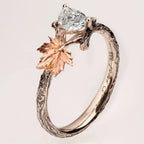 Vintage sõrmus sügislehega