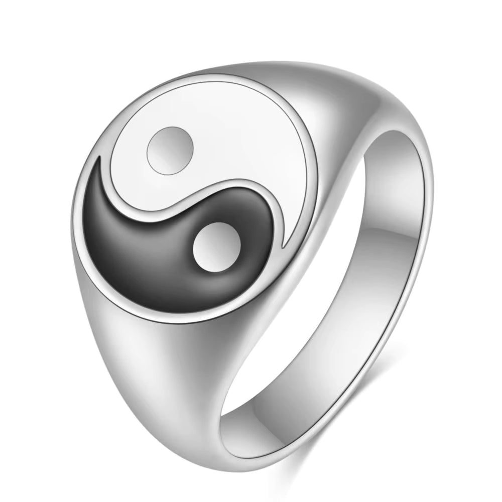 Vyrų ir moterų Yin Yang žiedas 