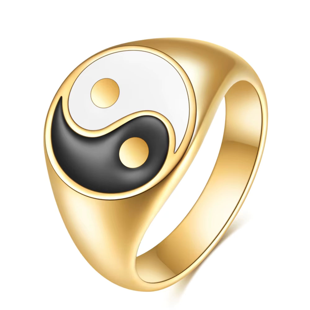 Vyrų ir moterų Yin Yang žiedas 