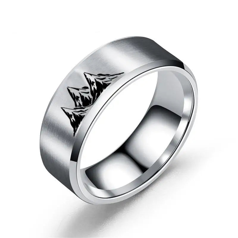 Spalvoti žiedai su sidabrinėmis kalnais