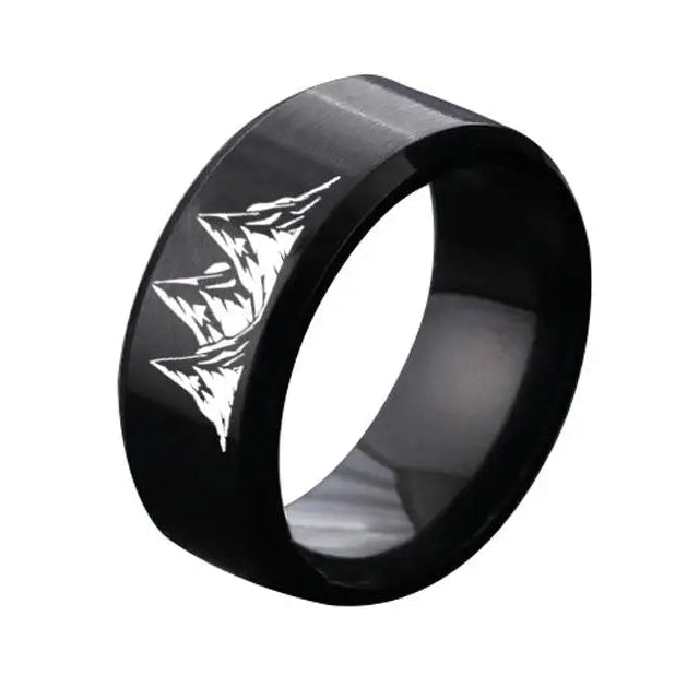 Bagues Colorées avec Montagnes noir