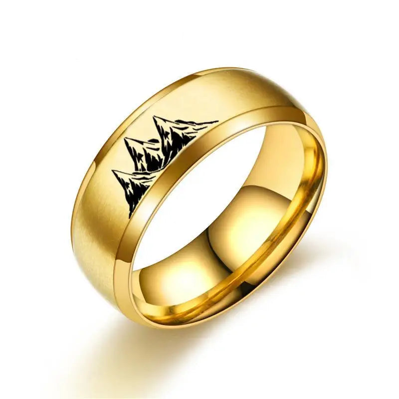 Bagues Colorées avec Montagnes or