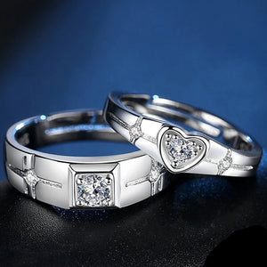 Bagues pour Couples Anneau en Crystal Zircon homme