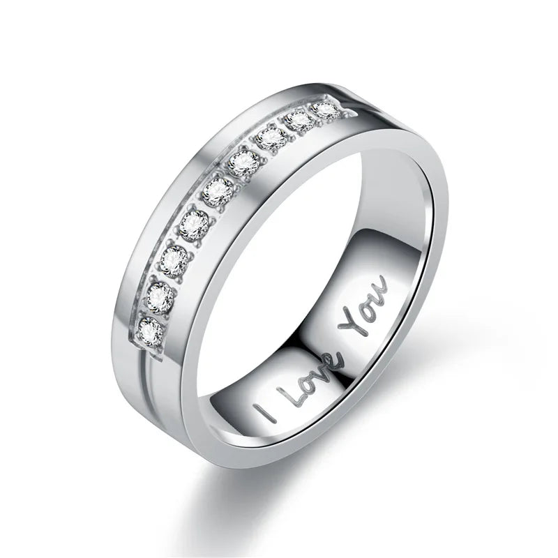 Ringe für Paare Love Ring Silber mit Diamanten