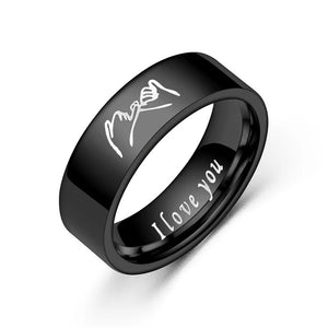 Bagues pour Couples Anneau Love Argent ou Noir noir