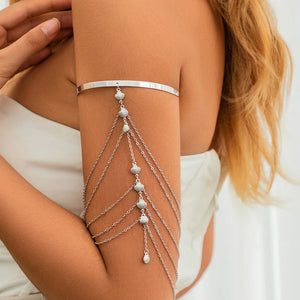 Bijou de Biceps et Bracelet de Bras Femme - Ornement Élégant Chaîne de Bras argent