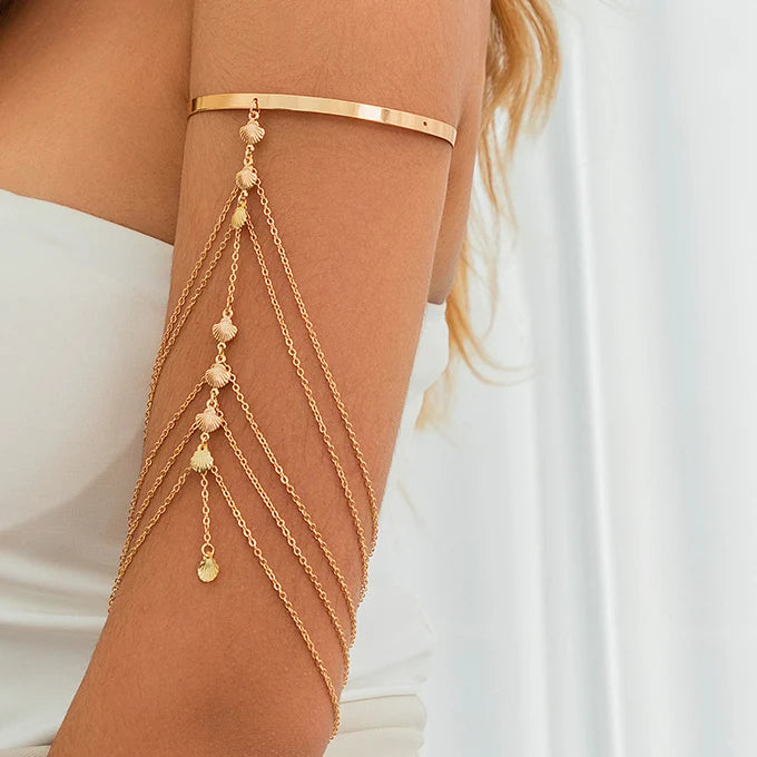 Bijou de Biceps et Bracelet de Bras Femme - Ornement Élégant Chaîne de Bras or