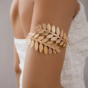 Bijou de Biceps Femme Laurier - Bracelet de Bras et Ornement Chaîne de Haut de Bras