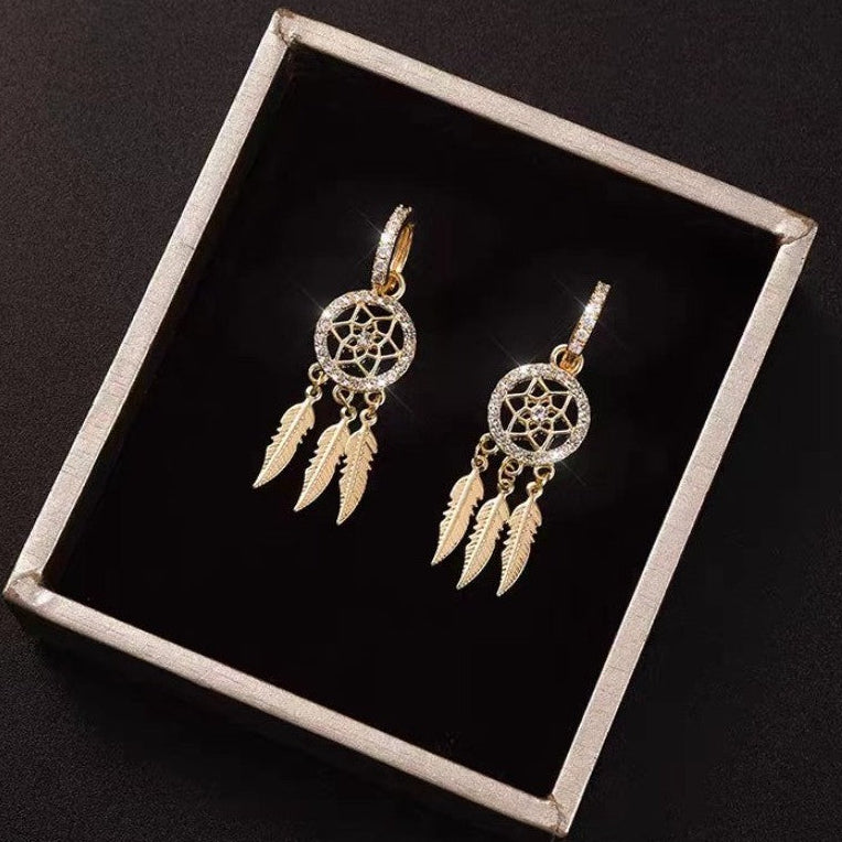 Boucles d'oreilles à pendentif attrape-rêve