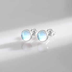 Boucles d'Oreilles Argent Femme Pierre de Lune Clou