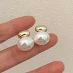 Double pearl earrings