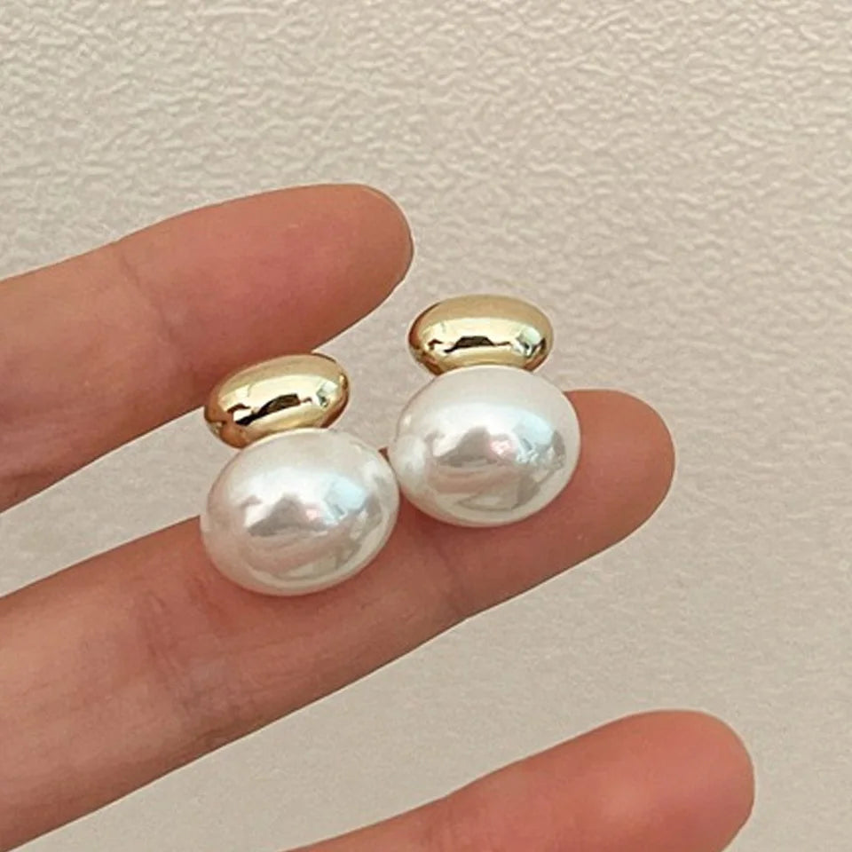 Double pearl earrings