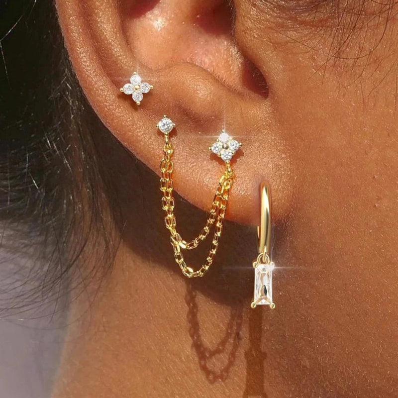 Boucles d'Oreilles avec Zircon Pierre de Naissance