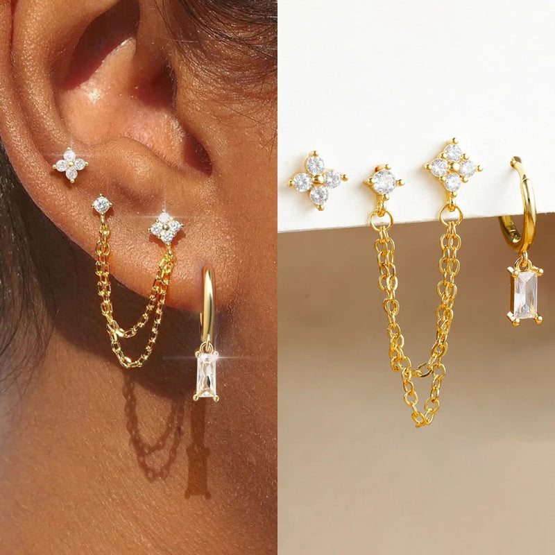 Boucles d'Oreilles avec Zircon Pierre de Naissance