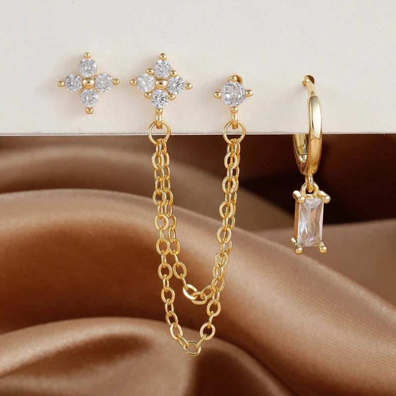 Boucles d'Oreilles avec Zircon Pierre de Naissance