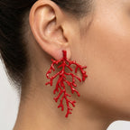 Orecchini ramo di corallo rosso