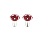 Boucles d'Oreilles Clou Champignon argent