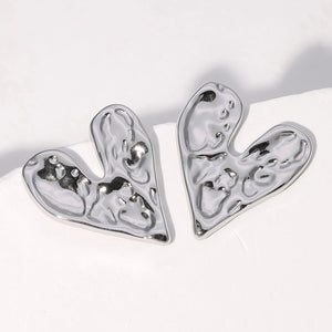 Boucles d'Oreilles Clou Coeur argent