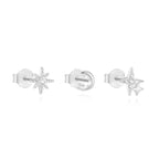 Boucles d'Oreilles Clou Croissant de Lune et Etoiles