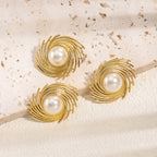 Boucles d'Oreilles Clou de Style avec Perle