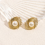 Boucles d'Oreilles Clou de Style avec Perle