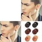 Boucles d'Oreilles Clou en Bois Yin Yang homme