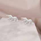 Boucles d'Oreilles Clou en Demi-Cercle Soleil argent