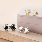 Boucles d'Oreilles Clou en Feuille de Trèfle à 4 Feuilles or