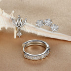 Boucles d'Oreilles Clou Etoiles en Zircon pour Femmes argent