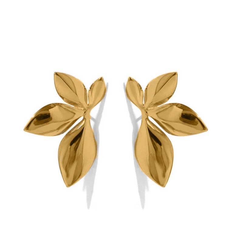 Boucles d'Oreilles Clou Fleurs or