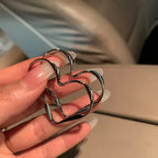 Boucles d'Oreilles Clou Grand Coeur