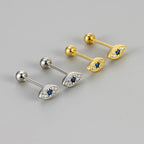 Boucles d'Oreilles Clou Contre le Mauvais Oeil en Strass