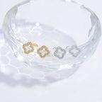 Boucles d'Oreilles Clou Trèfle à 4 Feuilles or