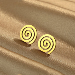 Boucles d'Oreilles Clous Spirale or