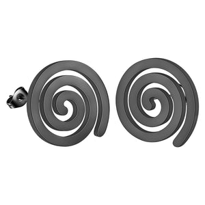 Boucles d'Oreilles Clous Spirale noir