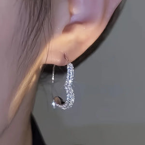 Boucles d'Oreilles Coeur Créoles avec Zircons