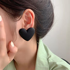 Black velvet heart earrings