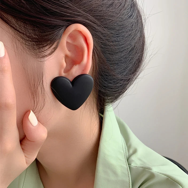 Black velvet heart earrings