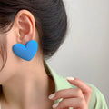 Blue velvet heart earrings