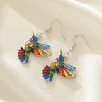 Boucles d'oreilles colibri arc-en-ciel